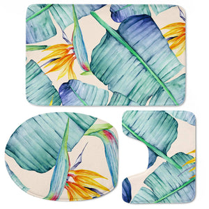 Fancy Tropical Pattern Toilet Three Pieces Set