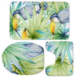 Fancy Tropical Pattern Toilet Three Pieces Set