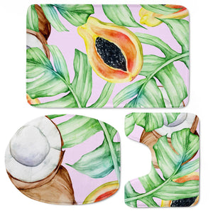 Fancy Tropical Pattern Toilet Three Pieces Set