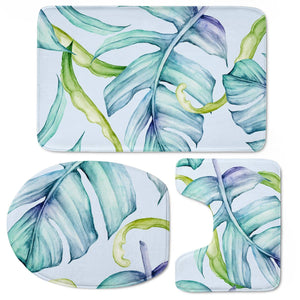 Fancy Tropical Pattern Toilet Three Pieces Set