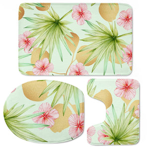 Fancy Tropical Pattern Toilet Three Pieces Set