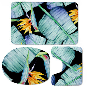 Fancy Tropical Pattern Toilet Three Pieces Set