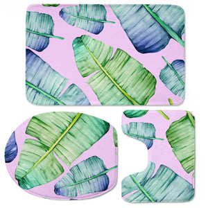 Fancy Tropical Pattern Toilet Three Pieces Set