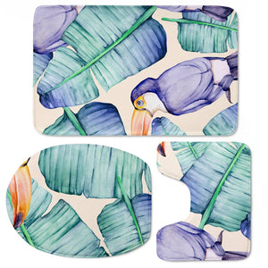 Fancy Tropical Pattern Toilet Three Pieces Set