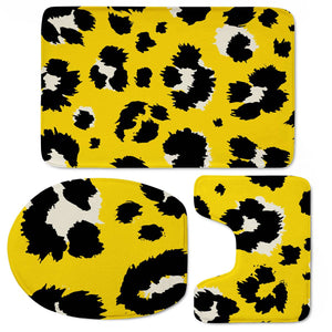 Modern Abstract Animal Print Toilet Three Pieces Set