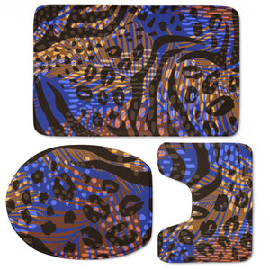 Modern Abstract Animal Print Toilet Three Pieces Set