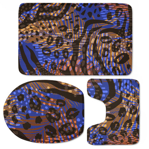 Image of Modern Abstract Animal Print Toilet Three Pieces Set