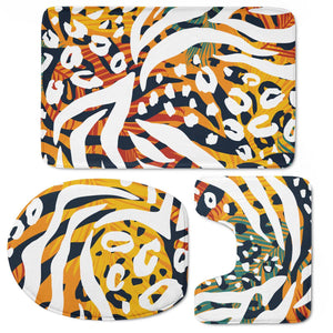 Modern Abstract Animal Print Toilet Three Pieces Set