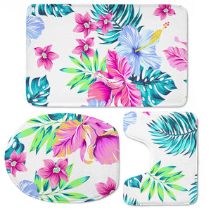 Fancy Tropical Floral Pattern Toilet Three Pieces Set