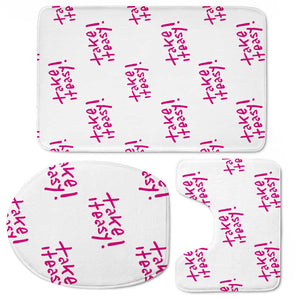 Hand Draw Take It Easy Text Motif Pattern Toilet Three Pieces Set