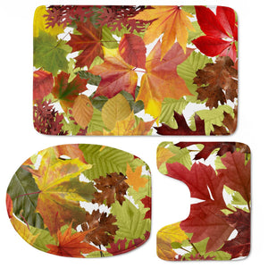 Autumn Fall Leaves Toilet Three Pieces Set