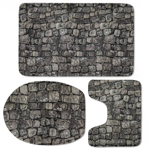 Ancient Stone Wall Pattern Toilet Three Pieces Set