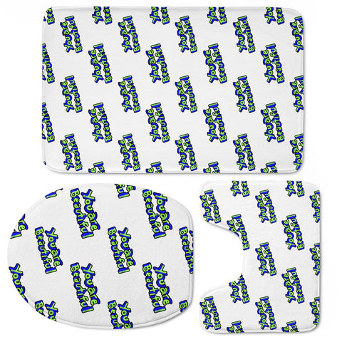 Image of Inspirational Text Motif Pattern Toilet Three Pieces Set