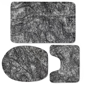 Black And White Organic Texture Print Toilet Three Pieces Set