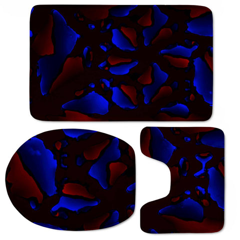 Image of Dark Modern Abstract Print Toilet Three Pieces Set