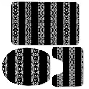 Black And White Tribal Striped Pattern Toilet Three Pieces Set