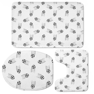 Soccer Motif Drawing Pattern Design Toilet Three Pieces Set