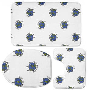 Save The Planet Concept Pattern Toilet Three Pieces Set