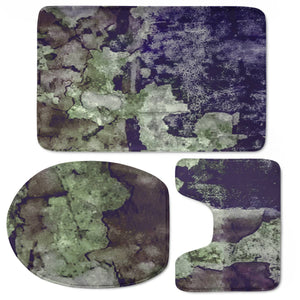 Grunge Camouflage Texture Print Toilet Three Pieces Set