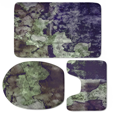 Image of Grunge Camouflage Texture Print Toilet Three Pieces Set