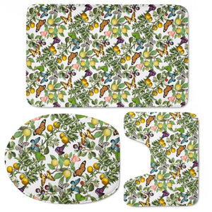 Citruses And Butterflies Toilet Three Pieces Set