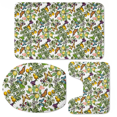 Image of Citruses And Butterflies Toilet Three Pieces Set