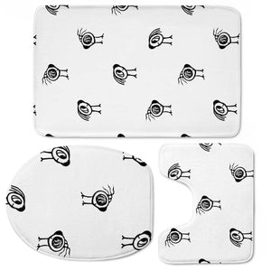 Cute Baby Monsters Drawing Pattern Design Toilet Three Pieces Set