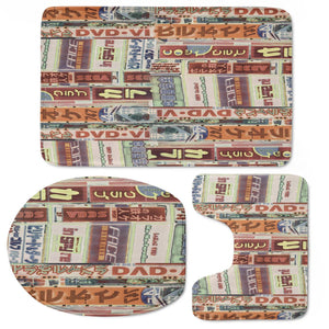 Tokyo Bilboards Collage Pattern Toilet Three Pieces Set