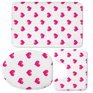 Love Concept Sketchy Drawing Print Pattern Toilet Three Pieces Set