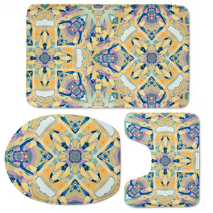 Colorful Exotic Ornate Print Toilet Three Pieces Set