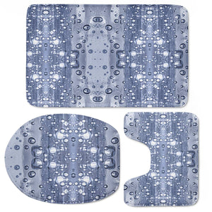 Drop Water Collage Print Pattern Toilet Three Pieces Set