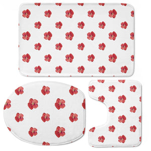 Beauty Flowers Print Pattern Toilet Three Pieces Set