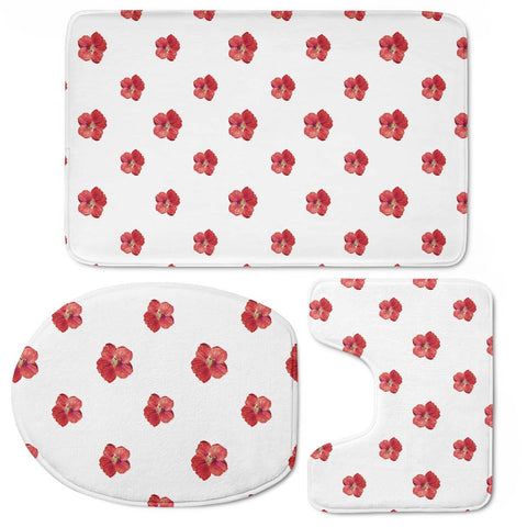 Image of Beauty Flowers Print Pattern Toilet Three Pieces Set