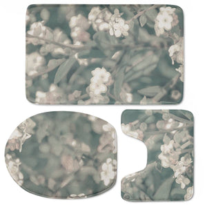 Beauty Floral Scene Photo Toilet Three Pieces Set