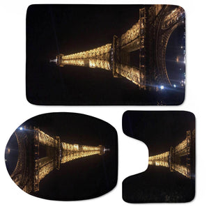 Tour Eiffel Paris Nuit Toilet Three Pieces Set
