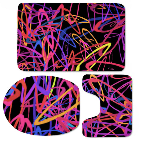 Image of Abstrait Formes Colors Toilet Three Pieces Set