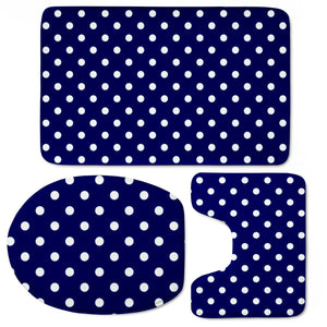 Pattern Pois Blanc/Marine Toilet Three Pieces Set