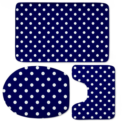 Image of Pattern Pois Blanc/Marine Toilet Three Pieces Set