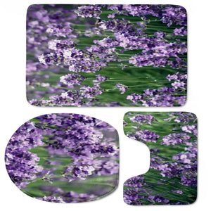 Photo Fleurs Violet Toilet Three Pieces Set