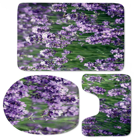 Image of Photo Fleurs Violet Toilet Three Pieces Set