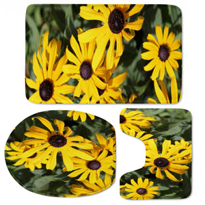 Photo Fleurs Jaune Toilet Three Pieces Set