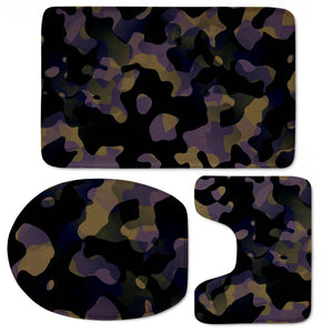 Camouflage Noir/Marron Toilet Three Pieces Set