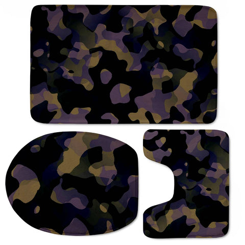 Image of Camouflage Noir/Marron Toilet Three Pieces Set