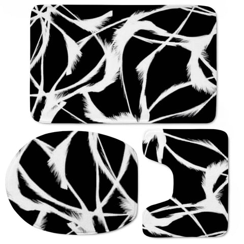 Image of Abstrait Blanc/Noir Toilet Three Pieces Set