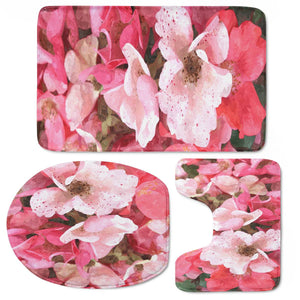 Photo Fleurs Rose Toilet Three Pieces Set