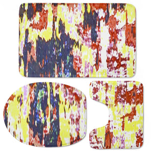 Multicolored Abstract Grunge Texture Print Toilet Three Pieces Set