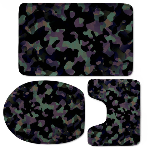 Image of Camouflage Noir/Vert Toilet Three Pieces Set