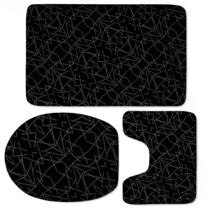 Pattern Abstrait Formes Blanc/Noir Toilet Three Pieces Set