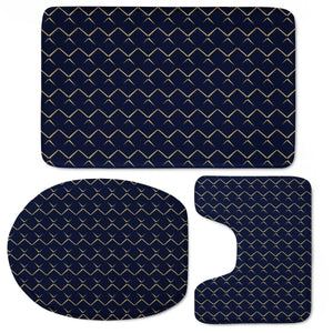 Pattern Formes Doré/Bleu Toilet Three Pieces Set