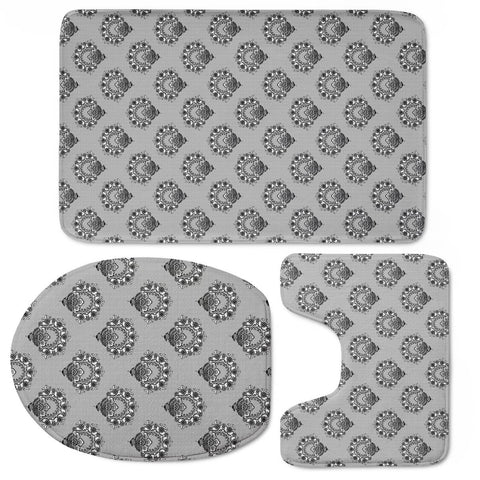 Image of Black Damask Toilet Three Pieces Set